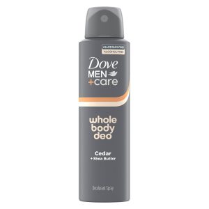 Dove Men Whole Body Deo Deodorant Spray Cedar + Shea Butter, 4 oz Suitable from Pits, Privates, to Feet, with Vitamin E. Cedar + Shea Butter Scent - Image 7
