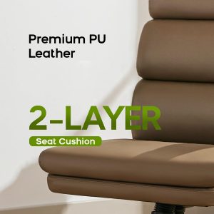 amseatec Small Desk Chair, Comfy Office Chair, Flip-Up Arms for Home 3-zone mid backrest and dual-layer cushion add comfort; PU upholstery, 90° upright lock, 115° tilt, rocking mode；300lbs - Image 2