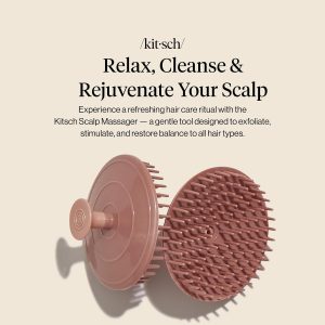 Kitsch Scalp Massager for Hair Care - Shampoo Brush Scalps - Terracotta Scalp Scrubber & Shower Brush For Hair- Refreshing Dandruff Brush, Scalp Massage Tool and Hair Scrubber for Relaxing Bath - Image 2