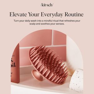 Kitsch Scalp Massager for Hair Care - Shampoo Brush Scalps - Terracotta Scalp Scrubber & Shower Brush For Hair- Refreshing Dandruff Brush, Scalp Massage Tool and Hair Scrubber for Relaxing Bath - Image 8