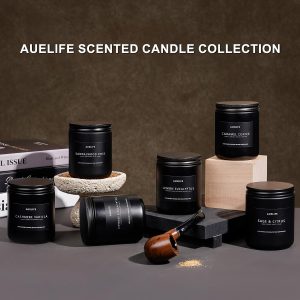 Candles for Men Gift Set, 4 Pack Soy Wax, Masculine Men's aromatherapy candles; home scented ; long lasting 200-hr burn total; smoke&vanilla, leather,oak,lavender wood - Image 6