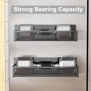 Aufworld Magnetic Spice Rack for Refrigerator, 2 Pack Magnetic Shelf, Fridge Magnet Organizer with Moveable 4 Hooks, Magnetic Fridge Shelf for Kitchen Organization and Storage (2 Pack) - Image 7