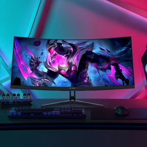 CRUA 34 inch Ultrawide 21:9 Gaming Monitor UWQHD(3440x1440) 165Hz Computer Monitors Curved 1500R 1ms(GTG) 120%sRGB FreeSync 1ms(GTG) Suitable for e-sports games, business, and office use - Image 2