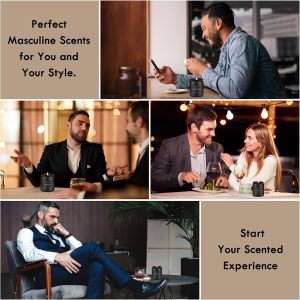 Candles for Men Gift Set, 4 Pack Soy Wax, Masculine Men's aromatherapy candles; home scented ; long lasting 200-hr burn total; smoke&vanilla, leather,oak,lavender wood - Image 5