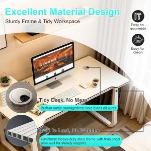 Gaming Desk Computer Writing Table Student Art Modren Simple Style PC Wood Suitable Portable Desk for Home, Office - Image 6