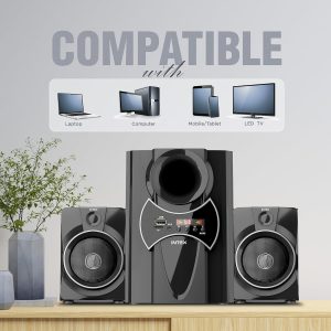 Intex 2100 Pro Auxiliary, Bluetooth Deep Bass Home Theater with Subwoofer 2.1 Channel with 55W Premium Signature Sound, (Black) (Renewed) - Image 3