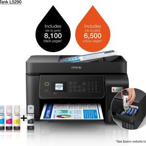 Epson EcoTank L5290 Office ink tank printer A4 colour 4 in 1 printer with ADF, Wi Fi and Smart Panel Connectivity and LCD screen, Black, Compact - Image 6