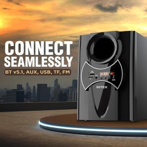 Intex 2100 Pro Auxiliary, Bluetooth Deep Bass Home Theater with Subwoofer 2.1 Channel with 55W Premium Signature Sound, (Black) (Renewed) - Image 6