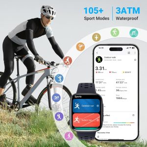 Smart Watches for Men (2 Bands), [1.85" AMOLED Screen] Fitness Tracker Compatible with Android/iPhone, 3ATM Waterproof, Bluetooth Calls, AI Control, Heart Rate/SpO2/Sleep Monitor, 7 Days Battery - Image 4