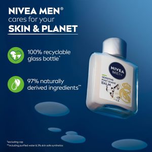 NIVEA MEN Sensitive Post Shave Balm, After Shave Balm for Men, 3.3 FL OZ After Shave Balm for Men with Sensitive Skin, VitaminPro Complex, Fast Absorbing, Non Greasy and Non Sticky, Alcohol Free - Image 4