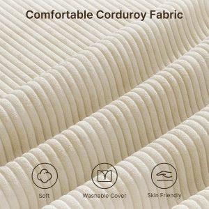 Gizoon Small Cloud Loveseat Couches for Living Room, 2 Seater Couch, Beige 2 Seater Love Seat Sofa with Comfy Deep Seat, Small Washable Couches with Removable Corduroy Cover for Apartment - Image 4