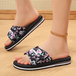 Women's Summer Outdoor Beach Sandals, Adjustable Slip-On Sandals, Lightweight Flat Sandals, Fashionable Craft Sandals - Image 6