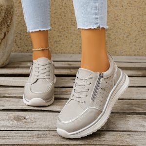 Large Size Side Zipper Breathable Sneakers 2026 Autumn New Muffin Comfortable Casual Running Shoes 43 - Image 2