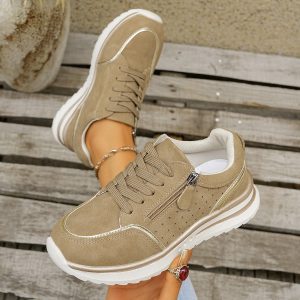 Large Size Side Zipper Breathable Sneakers 2026 Autumn New Muffin Comfortable Casual Running Shoes 43 - Image 5