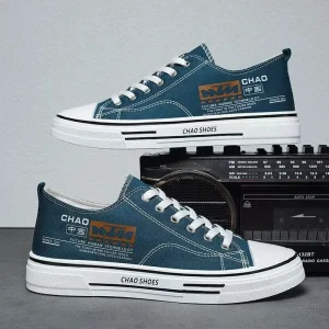 Men's Korean Style Canvas Sneakers 2026 Summer Breathable Lightweight Casual Daily Streetwear Anti Slip Multicolor Footwear - Image 1