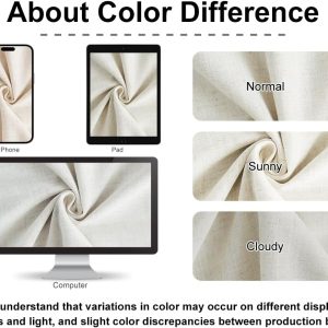 Vision Home Natural Full Blackout Curtains Linen Blended Darkening Window Curtains 84 inch for Living Room Bedroom Thermal Insulated Pinch Pleat Drapes with Hooks 2 Panel 40"Wx84"L - Image 6