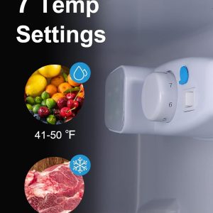 Refrigerator with Freezer 3.5 Cu.Ft Top-Freezer Compact Refrigerator Black 7 Level Adjustable Thermostat Control, 2 Door ,Low noise,Low Power Consumption - Image 5