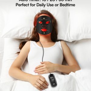 INIA Red Light Therapy Mask for Face, 850nm NIR, Red/Blue LED Light 4 Modes Visible Results in Just 4 Weeks, 220 LEDs, 105mW/cm² Output, 2600mAh Rechargeable Battery, 10-30min Timer, Auto Shut-off Visit the INIA Store - Image 3