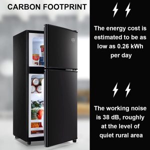 Refrigerator with Freezer 3.5 Cu.Ft Top-Freezer Compact Refrigerator Black 7 Level Adjustable Thermostat Control, 2 Door ,Low noise,Low Power Consumption - Image 4