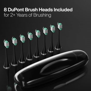 Aquasonic Black Series Ultra Whitening Toothbrush – ADA Accepted Electric Toothbrush- 8 Brush Heads & Travel Case – 40,000 VPM Electric Motor & Wireless Charging - 4 Modes w Smart Timer - Image 6