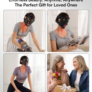 INIA Red Light Therapy Mask for Face, 850nm NIR, Red/Blue LED Light 4 Modes Visible Results in Just 4 Weeks, 220 LEDs, 105mW/cm² Output, 2600mAh Rechargeable Battery, 10-30min Timer, Auto Shut-off Visit the INIA Store - Image 4