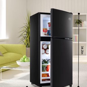 Refrigerator with Freezer 3.5 Cu.Ft Top-Freezer Compact Refrigerator Black 7 Level Adjustable Thermostat Control, 2 Door ,Low noise,Low Power Consumption - Image 2