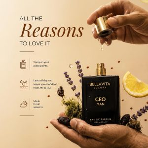 BellaVita Luxury CEO Man Perfume for Men (3.38 fl.oz) | Long-Lasting Men's Perfume with Lemon, Lavender, Tonka Vetiver & Moss Fragrance for Man | CEO Parfum for Men | Valentine's Day Gift for him - Image 5