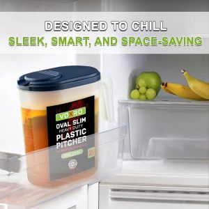 2-Pack 1 Gallon Water Pitchers with Lids, Slim Fridge Door Water Jugs Flip-top spout provides smooth, controlled pouring, while BPA-free plastic ensures safe everyday use - Image 5
