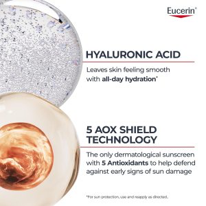 Eucerin Sun Age Defense Face Sunscreen Lotion SPF 50, 2.5 FL OZ Face Sunscreen SPF 50 with Hyaluronic Acid for Age Defense, Invisible Finish, Hypoallergenic, Non-Comedogenic, Fragrance Free - Image 5