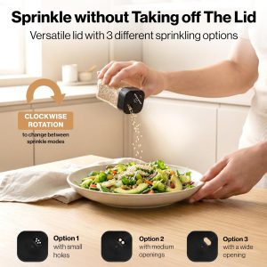Glass Square Spice Jars with Label, 24x Black Sprinkle Lids Airtight Lids keep spices fresh, Kitchen Spice Drawer Organizer, 4oz Seasoning Containers incl. Funnel, Brush & 240 Labels - Image 4