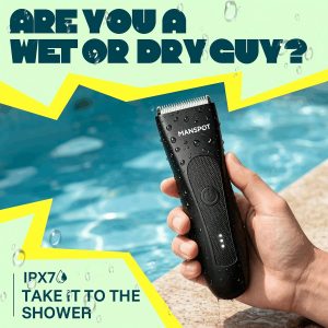 MANSPOT Manscape Groin & Body Hair Trimmer for Men, Electric Pubic Shaver Replaceable Ceramic Blade, Ball Razors for Men, Manscape Kit with 4 Guards, IPX7 Waterproof, Wet/Dry Use, 90-Minute Shaving - Image 5